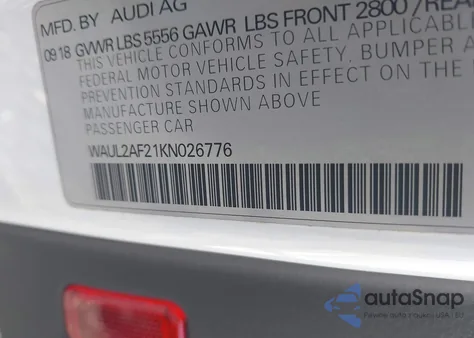 2019 Audi A6 55 Premium from USA, damaged, VIN WAUL2AF21KN026776